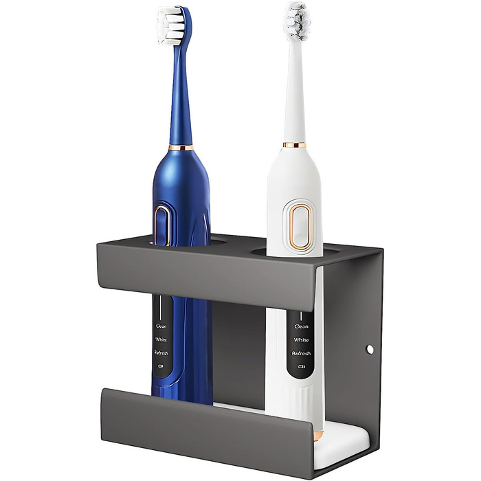 LeapBeast 2-Hole Toothbrush Holder 11x8 cm Gray
