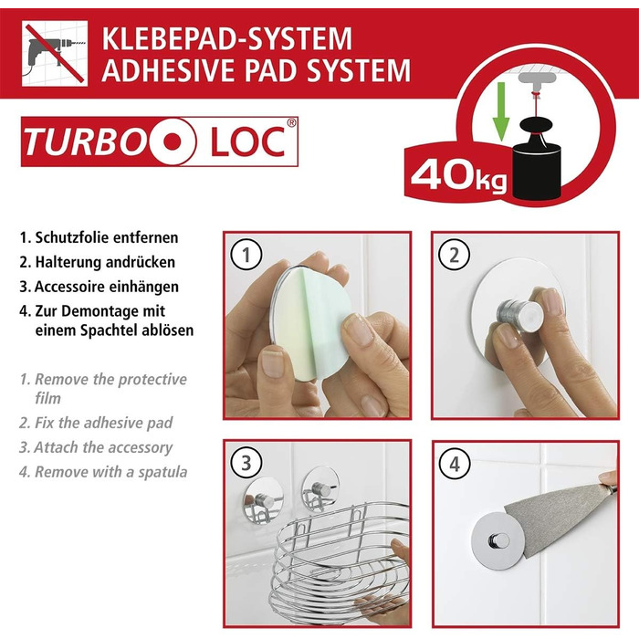 WENKO Turbo-Loc® підставка для шампуню (17 x 10 x 29.5 см)