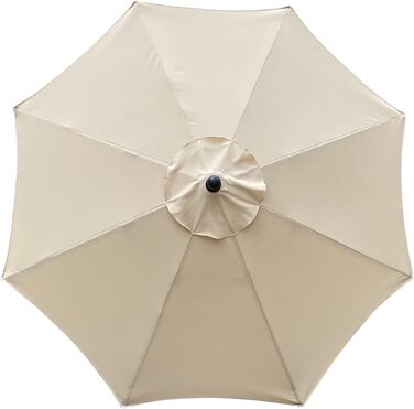 SMLJFO Replacement 8-Rib Parasol Canopy, 3m Market Table Umbrella, UV Protection, Replacement Fabric, Beige