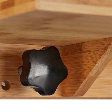 Relaxdays Bamboo Bedside Table with Organizer