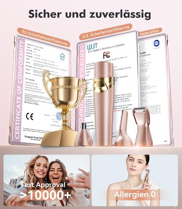 Електричний жіночий епілятор 6-в-1 для бікіні, обличчя та тіла - гладке гоління без подразнень