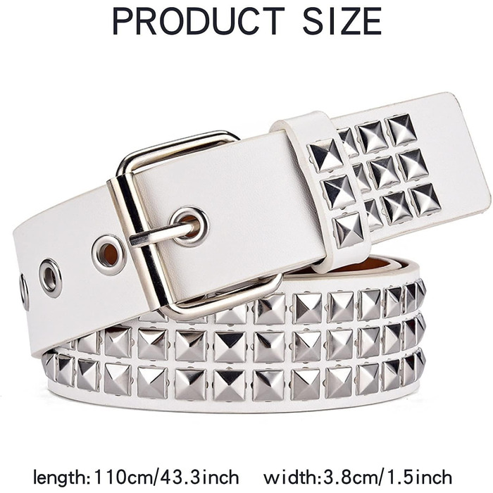 Металевий ремінь з пірсингом для жінок та чоловіків - Панк Рок стиль