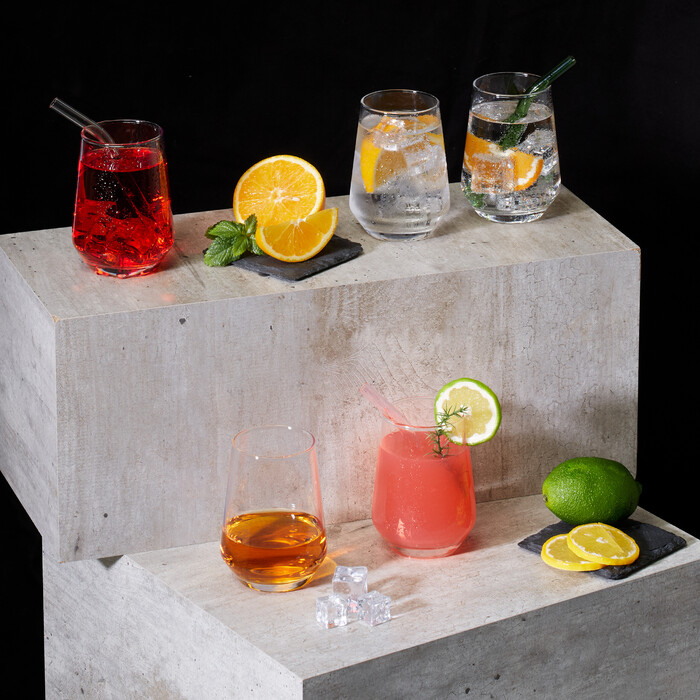 Relaxdays Set of 6 Decorative Drinking Glasses