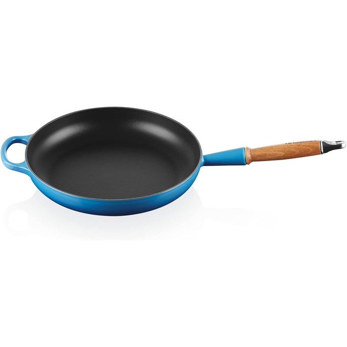Сковорода Le Creuset Signature чавунна з дерев'яним ручками (Azure, 28 см)