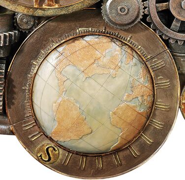 Design Toscano Sculptural Wall Clock, Dimensions: 5 x 15 x 44.5 cm