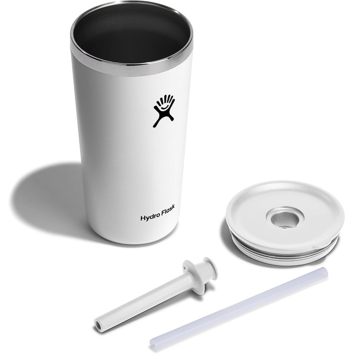 Термостакан Hydro Flask Travel Tumbler 1180 мл (40 Oz) з кришкою та трубою, нержавіюча сталь, вакуумна ізоляція, білий
