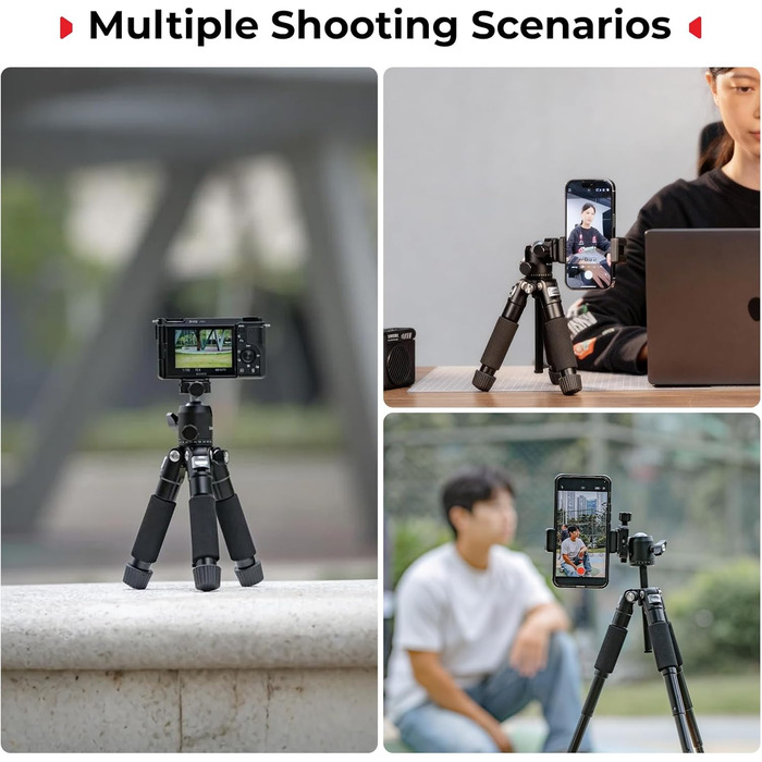 SMALLRIG VT-20 Pro Mini-штатив для камери та телефону: компактний, з кульковою головкою 360° та кріпленням для телефону