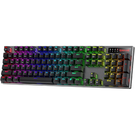 Redragon K660 RGB-ігрова клавіатура: 87 клавіш, TKL, механічна, з провідним підключенням, алюмінієва база, тихі червоні перемикачі