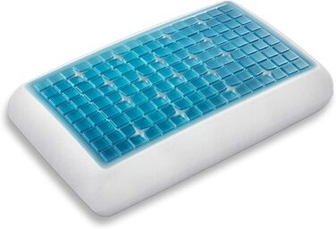 Ортопедична подушка для шиї Technogel Deluxe, гелева, безпечна, сертифікована, для спини та бокового сну, з наволочкою 66x40x14 см