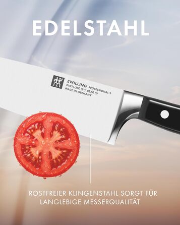 Кухонний ніж ZWILLING Professional S 20 см, з нержавіючої сталі, ергономічна ручка, Made in Germany