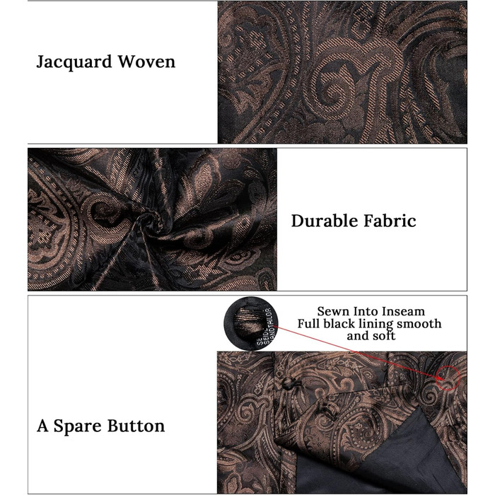 Костюмний аксесуар DiBanGu: жилет, краватка, хустинка, запонки, лапєль Pin (7 шт.) з паєткою, шовковий, для весілля та свят