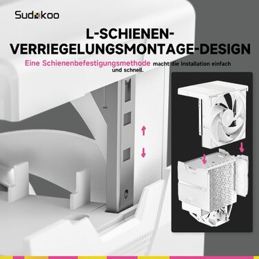 Система охолодження CPU Sudokoo SK700 White для AM5 з 120 мм вентилятором та 7 heatpipes - білий кулер для процесора з повним доступом до RAM, 5 років гарантії