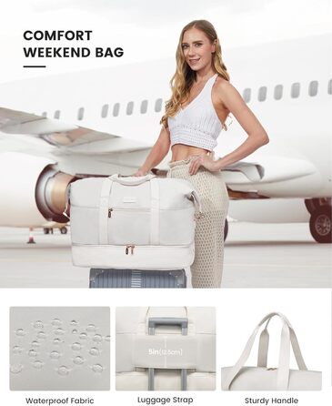 Сумка-трансформер LOVEVOOK для подорожей: велика дорожня сумка-шопер 60L з відділенням для взуття, водонепроникна, 55x42x25см