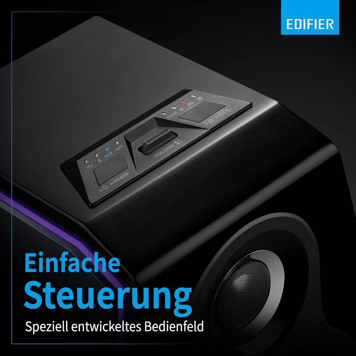 Edifier G2000 Bluetooth-колонки для геймінгу з RGB-підсвічуванням та 3 режимами звучання. Підключення: Bluetooth, USB (звукова карта), 3.5mm jack. (Чорний)