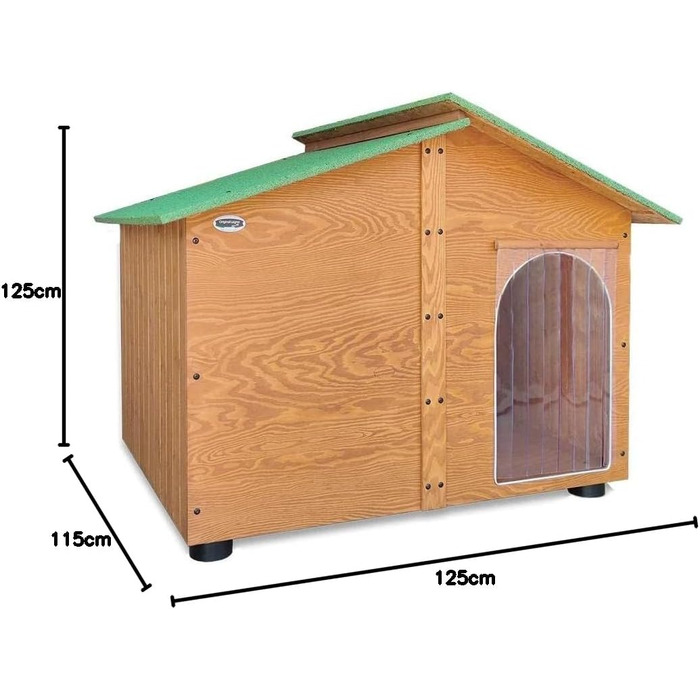 Будка для собак з масивного дерева, XL, 150x125x115 см, Made in Italy