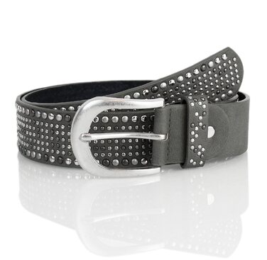 Жіночий широкий ремінь Irisaa з заклепками в вінтажному стилі, джинсовий ремінь (95 см, антрацит)