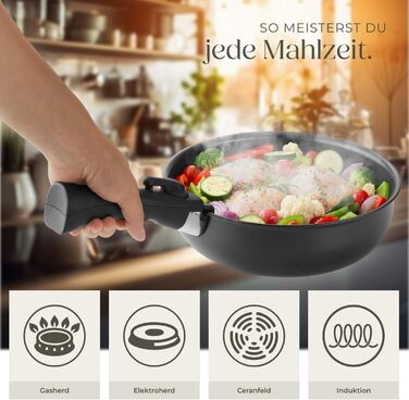 Набір посуду Tectake 17 предметів з антипригарним покриттям для індукційних плит: каструлі, сковороди та кришки