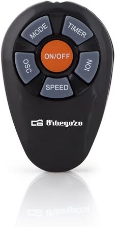 Турбовентилятор Orbegozo TWM 1015 з пульта дистанційного керування, 3 режими, LED дисплей, таймер, 3 швидкості, тихий, поворот 80°, 45W, сірий/чорний (89 см.)