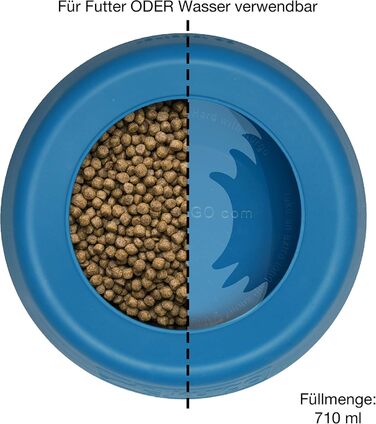 Kurgo Splash Free Wander: миска для води для собак, 0.7 л, блакитна, виготовлена з міцних матеріалів, не протікає, для подорожей та прогулянок