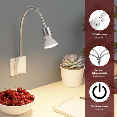 Настільна лампа LESCH з гнучким кронштейном (Швангенгальс), хром/білий, GU10, 10W - без лампочки