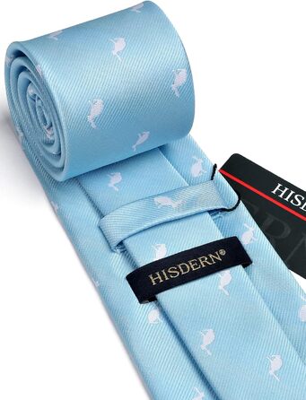 HISDERN Комплект краватки та нагрудного хустинки для чоловіків, зелено-жовтий, з принтом тварин, класичний, для бізнесу, універсальний розмір