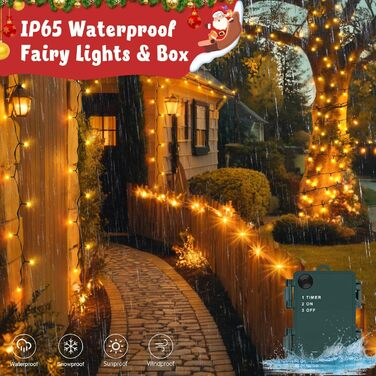 Гірлянда декоративна Halloween на батарейках/USB, 60 LED, з таймером, вологостійка, 6м, тепле світло, для декору саду, дому, на Хелловін