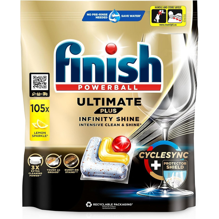 Таблетки для посудомийної машини Finish Ultimate Plus Infinity Shine Citrus, 105 капсул