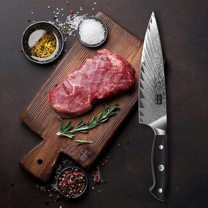 Ніж кухарський SHAN ZU з дамаської сталі AUS10, 67 шарів, професійний, японський, з ручкою G10, у подарунковій коробці