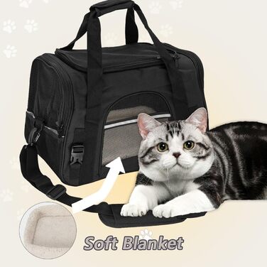 Транспортна сумка для котів та собак, чорна, до 5 кг