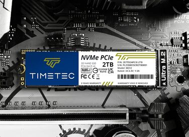 SSD Timetec 2TB NVMe PCIe Gen3x4 з DRAM Cache – Внутрішній SSD для ПК, 3.400/3.000 MB/s