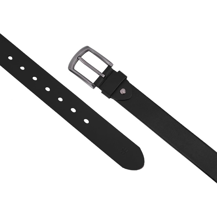 Чоловічий шкіряний ремінь: класичний джинсовий ремінь для чоловіків | З подарунковою коробкою, чорний колір, розмір L (105 см)