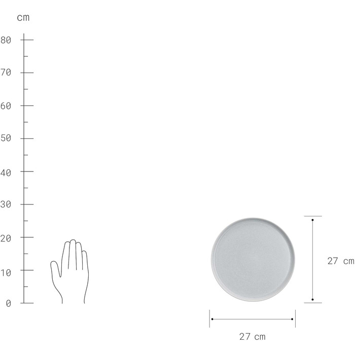 Набір посуду BUTLERS Atlantis для 4 осіб (12 предметів) | Тарілки, миски, чашки | Кераміка, сірий колір, стиль бохо, безпечно для мікрохвильовки та посудомийної машини