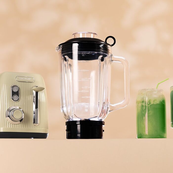 Cecotec Retro Power Stand Mixer - Black Titanium & RetroGreen, 1200W, 1.5L, 2 Speed, Titanium-Coated Blades