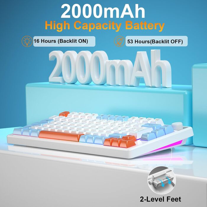 Кабельний комплект клавіатури та миші QWERTZ DE: ігрова клавіатура з регулятором гучності та RGB миша з індикатором заряду, для PC, Mac, Xbox, PS5