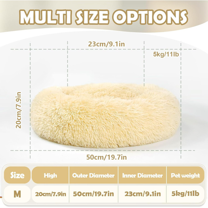 Кругле ліжко для собак та котів - м'яке, миється, не слизьке, 50 см, ідеально для маленьких тварин, рожеве (50x50x20 см)