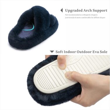 Жіночі домашні тапочки Chantomoo з піною Memory Foam - зручні, теплі, з штучним хутром, колір блакитний (42/43 EU)