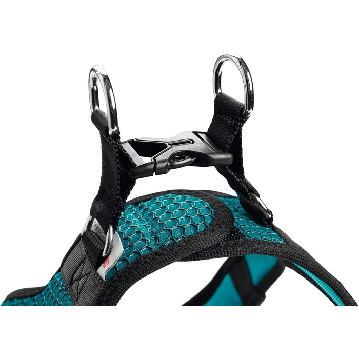 Нашийник для собак HUNTER HILO COMFORT, турквіс, S-M. Легкий, з сітчастого матеріалу, з відбиваючими елементами, зручний, для маленьких та середніх собак.