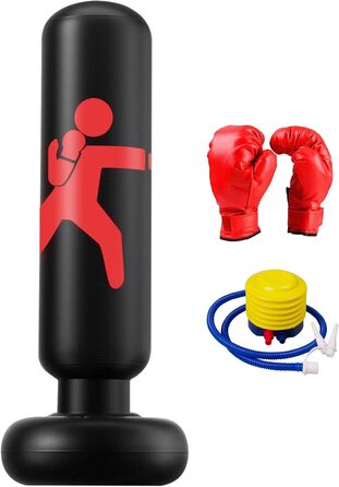 Надувний боксерський мішок для дітей 160см з боксерськими рукавичками. Ідеально для карате та тхеквондо (6-12 років)