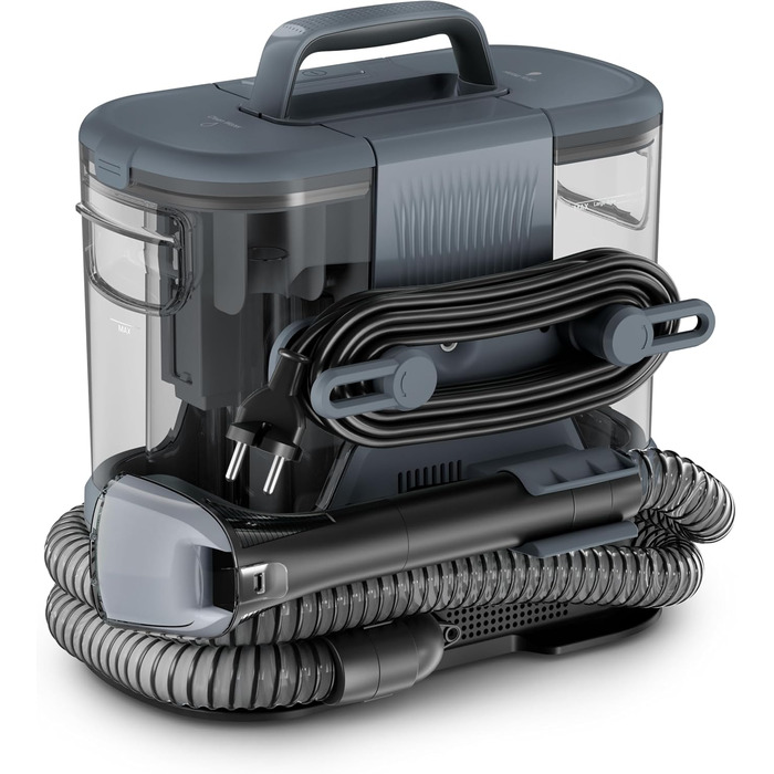 Rowenta Clean It - портативний відпарювач для килимів, 750 Вт, зелений/чорний, IN5020F0. Знімний бак 2.3 л, 5 насадок