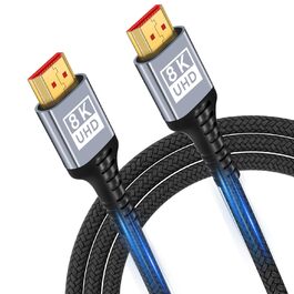 HDMI 2.1 кабель 3 метри: 8K, 48Gbps, Ultra Highspeed, HDR10, eARC, 3D, HDCP 2.2/2.3, сумісний з PS5/PS4, X-Box, HDTV, Blu-ray, монітор, ноутбук