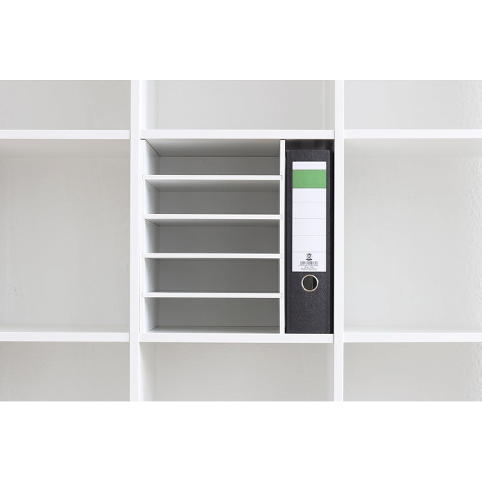 INWONA Kallax Expedit Regal DIN A4 Insert File Folder Paper Shelf Mailbox Sorting Compartment Paper Compartment Storage Document Storage Partition for 5 Single Compartments 25 x 33.5 x 36 cm White