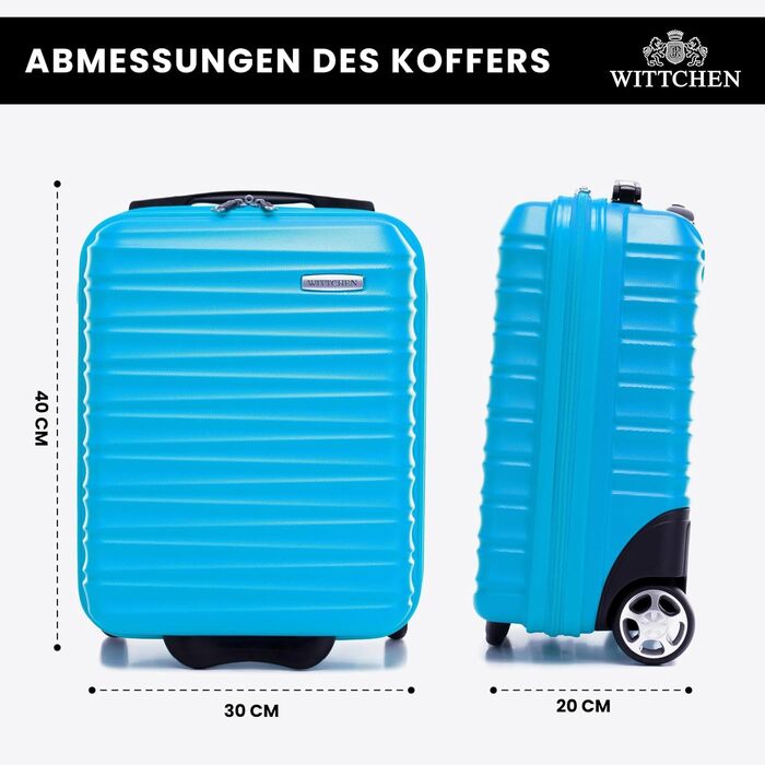 Чемодан на колесах Wittchen Groove Line L, великий, з ABS-пластику, 4 колеса, кодовий замок, чорний (підходить для Lufthansa/Eurowings/Ryanair)