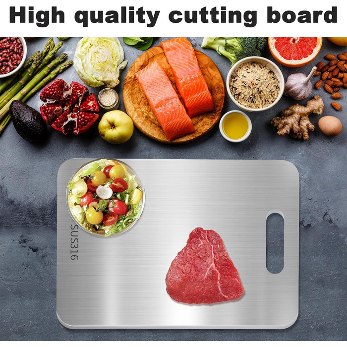 Набір титанових обробних дощок Titan (3 шт.) з нержавіючої сталі S316 - для м'яса, фруктів, овочів