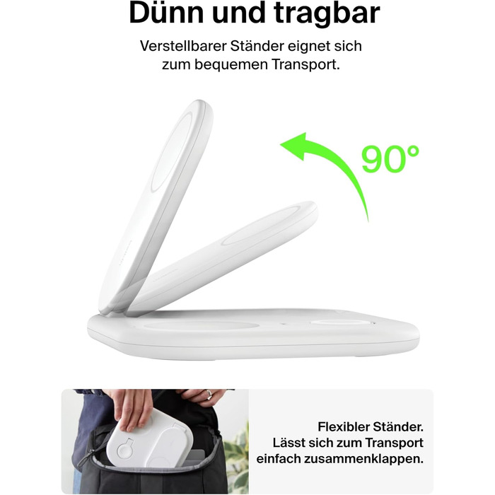 Зарядний пристрій Belkin BoostCharge 3-в-1 з підтримкою Qi2, 15 Вт, MagSafe, для iPhone, Apple Watch, AirPods