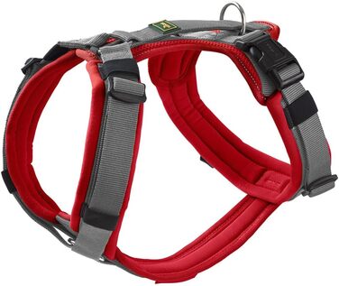 Нашийник для собак HUNTER Maldon UP, червоно-сірий, S-M: м'який, комфортний, з 3M Scotchlite, регулюється