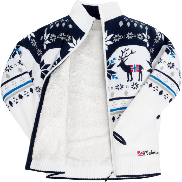 Чоловіча в'язана куртка Nebuus SVERRE, тепла та практична, колір Offwhite-navy (XL)