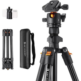 Штатив K&F Concept O234A1: компактний, легкий, для камери та смартфона, 163 см, алюміній