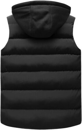 Чоловіча степкова жилетка YOUTHUP з капюшоном для активного відпочинку та зими. Легка, вітронепроникна, чорна XL