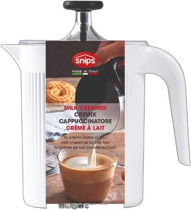 Ручний спінювач молока Snips Cremix для капучіно, білий, 0.5 л, Made in Italy
