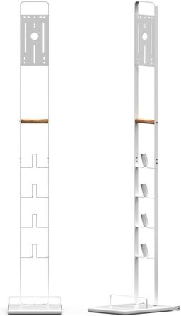 Підставка для акумуляторних пилососів Luchs - універсальна для Dyson V6, V7, V8, V10, V11, DC30, DC31, DC34, DC35 з ручкою з дерева на колесах (біла)